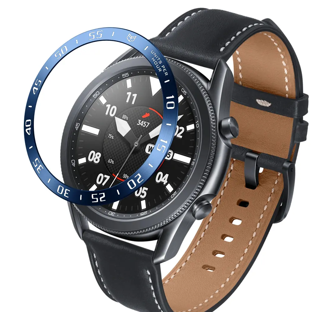 Stainless Steel smartwatch Cover For Samsung Galaxy Watch 3 45mm 41mm Dial Bezel Ring Adhesive AntiScratch protection metal case