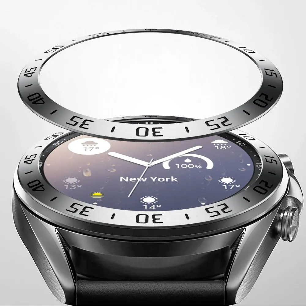 Stainless Steel smartwatch Cover For Samsung Galaxy Watch 3 45mm 41mm Dial Bezel Ring Adhesive AntiScratch protection metal case