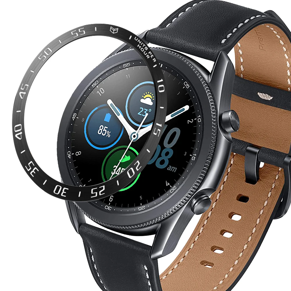 Stainless Steel smartwatch Cover For Samsung Galaxy Watch 3 45mm 41mm Dial Bezel Ring Adhesive AntiScratch protection metal case