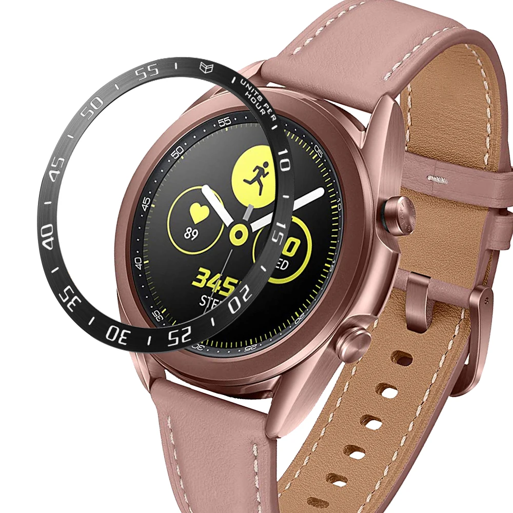 Stainless Steel smartwatch Cover For Samsung Galaxy Watch 3 45mm 41mm Dial Bezel Ring Adhesive AntiScratch protection metal case