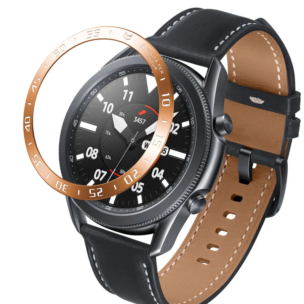 Stainless Steel smartwatch Cover For Samsung Galaxy Watch 3 45mm 41mm Dial Bezel Ring Adhesive AntiScratch protection metal case