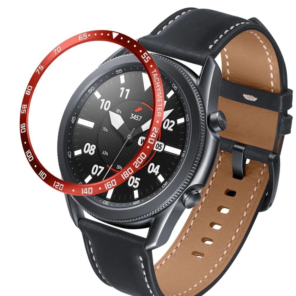 Stainless Steel smartwatch Cover For Samsung Galaxy Watch 3 45mm 41mm Dial Bezel Ring Adhesive AntiScratch protection metal case