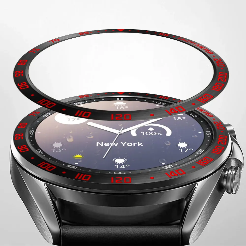 Stainless Steel smartwatch Cover For Samsung Galaxy Watch 3 45mm 41mm Dial Bezel Ring Adhesive AntiScratch protection metal case