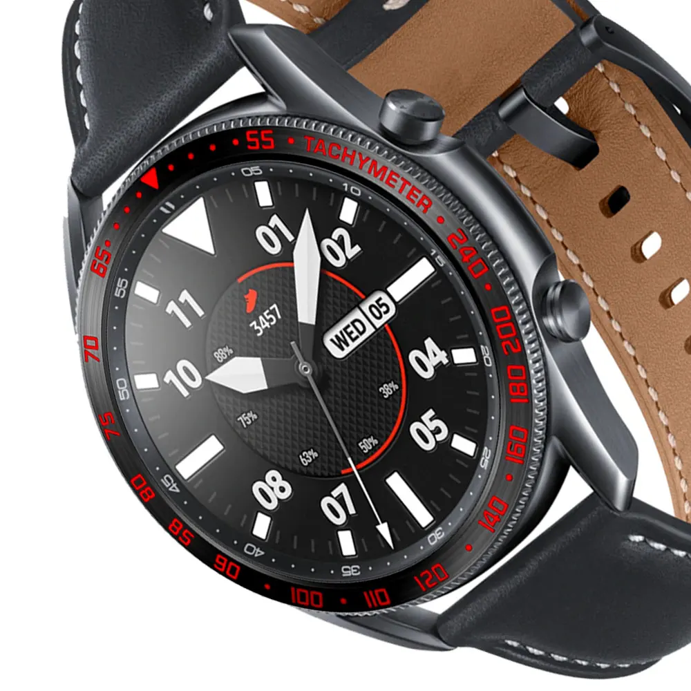 Stainless Steel smartwatch Cover For Samsung Galaxy Watch 3 45mm 41mm Dial Bezel Ring Adhesive AntiScratch protection metal case