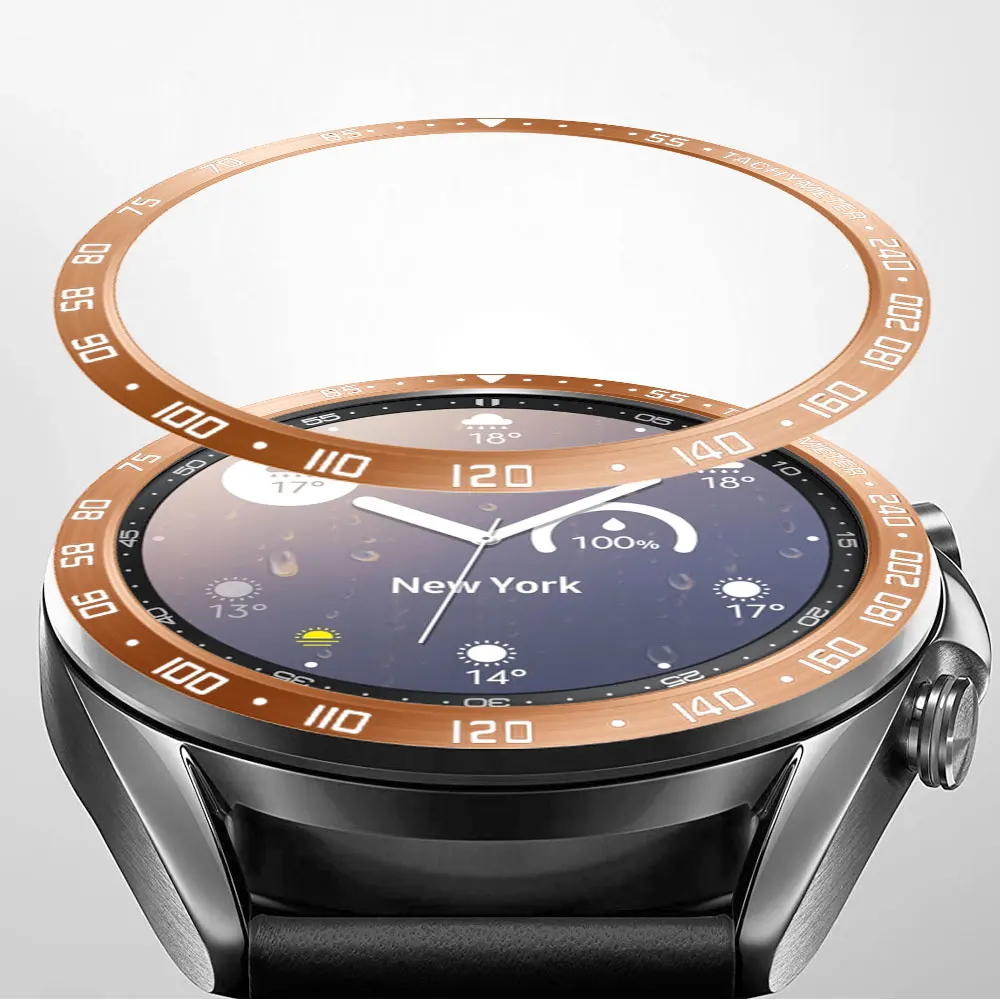 Stainless Steel smartwatch Cover For Samsung Galaxy Watch 3 45mm 41mm Dial Bezel Ring Adhesive AntiScratch protection metal case