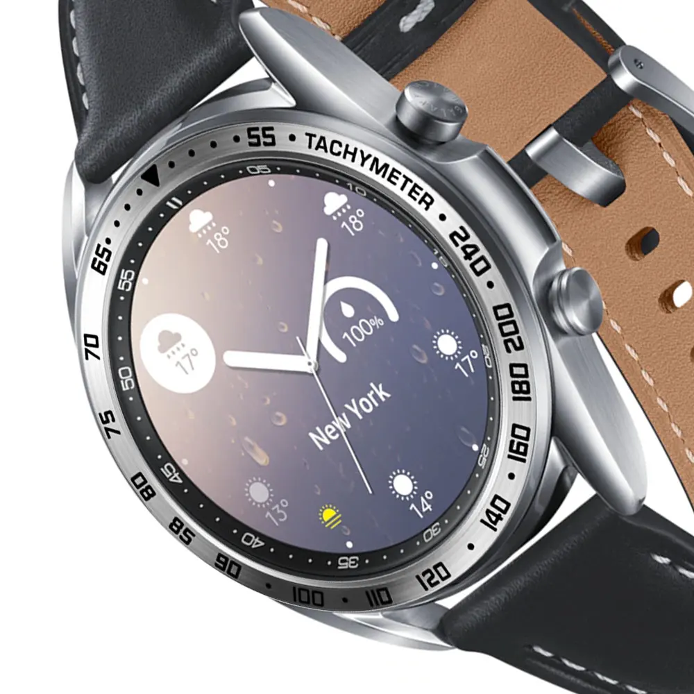 Stainless Steel smartwatch Cover For Samsung Galaxy Watch 3 45mm 41mm Dial Bezel Ring Adhesive AntiScratch protection metal case