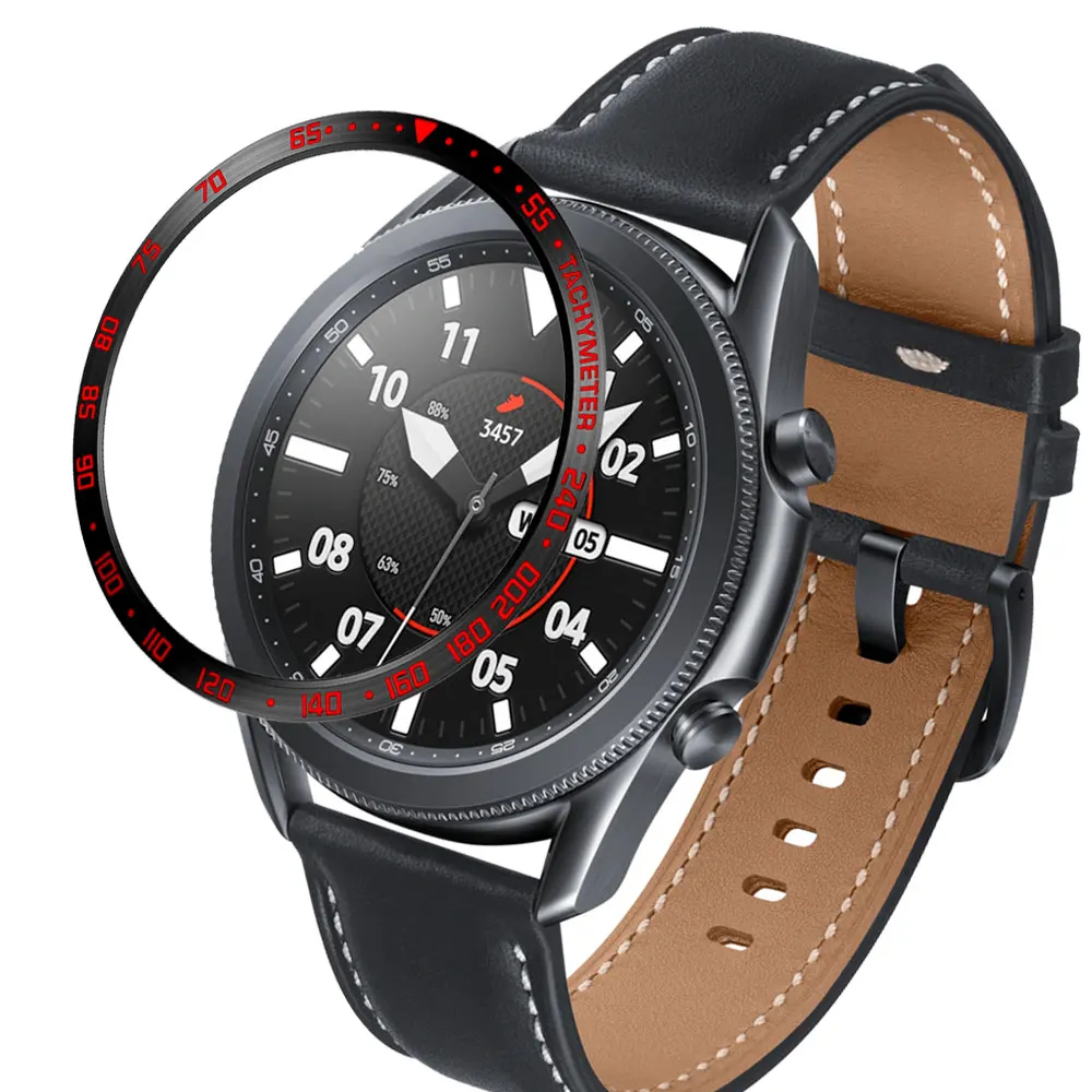 Stainless Steel smartwatch Cover For Samsung Galaxy Watch 3 45mm 41mm Dial Bezel Ring Adhesive AntiScratch protection metal case