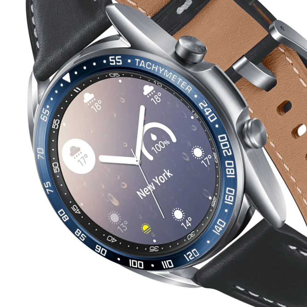 Stainless Steel smartwatch Cover For Samsung Galaxy Watch 3 45mm 41mm Dial Bezel Ring Adhesive AntiScratch protection metal case