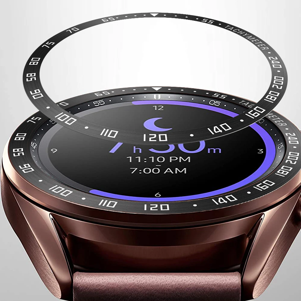 Stainless Steel smartwatch Cover For Samsung Galaxy Watch 3 45mm 41mm Dial Bezel Ring Adhesive AntiScratch protection metal case
