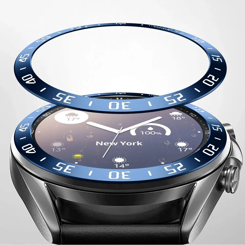 Stainless Steel smartwatch Cover For Samsung Galaxy Watch 3 45mm 41mm Dial Bezel Ring Adhesive AntiScratch protection metal case