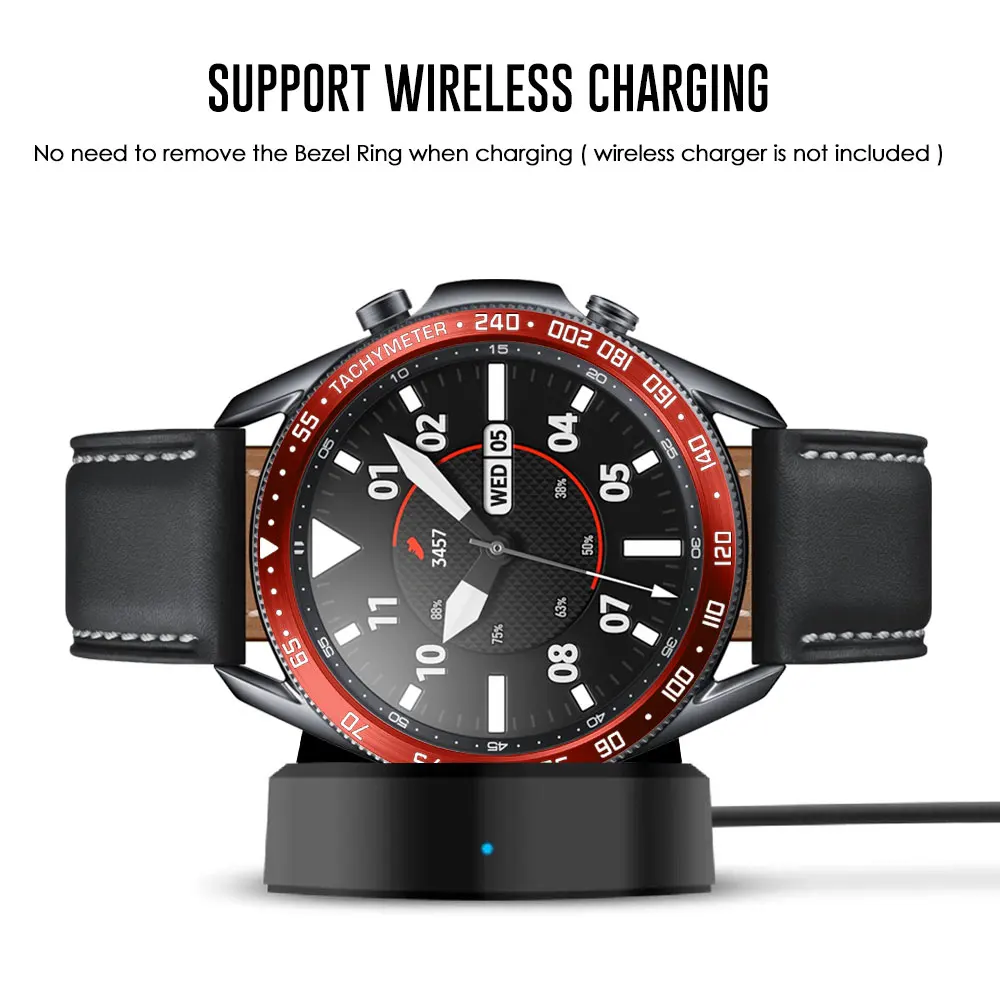 Stainless Steel smartwatch Cover For Samsung Galaxy Watch 3 45mm 41mm Dial Bezel Ring Adhesive AntiScratch protection metal case