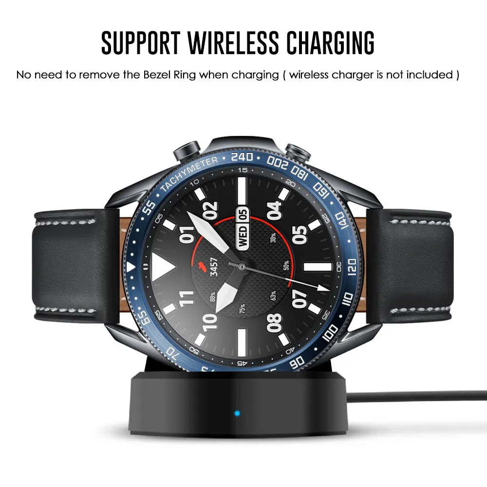 Stainless Steel smartwatch Cover For Samsung Galaxy Watch 3 45mm 41mm Dial Bezel Ring Adhesive AntiScratch protection metal case