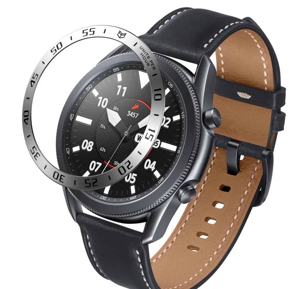 Stainless Steel smartwatch Cover For Samsung Galaxy Watch 3 45mm 41mm Dial Bezel Ring Adhesive AntiScratch protection metal case