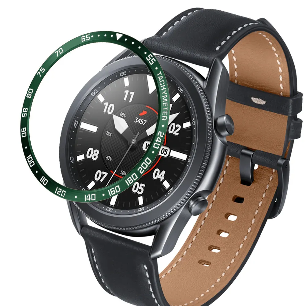 Stainless Steel smartwatch Cover For Samsung Galaxy Watch 3 45mm 41mm Dial Bezel Ring Adhesive AntiScratch protection metal case