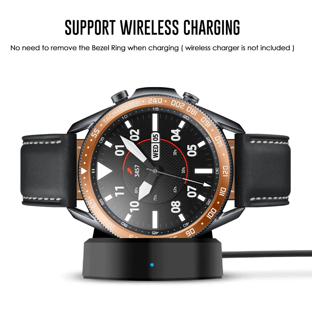 Stainless Steel smartwatch Cover For Samsung Galaxy Watch 3 45mm 41mm Dial Bezel Ring Adhesive AntiScratch protection metal case