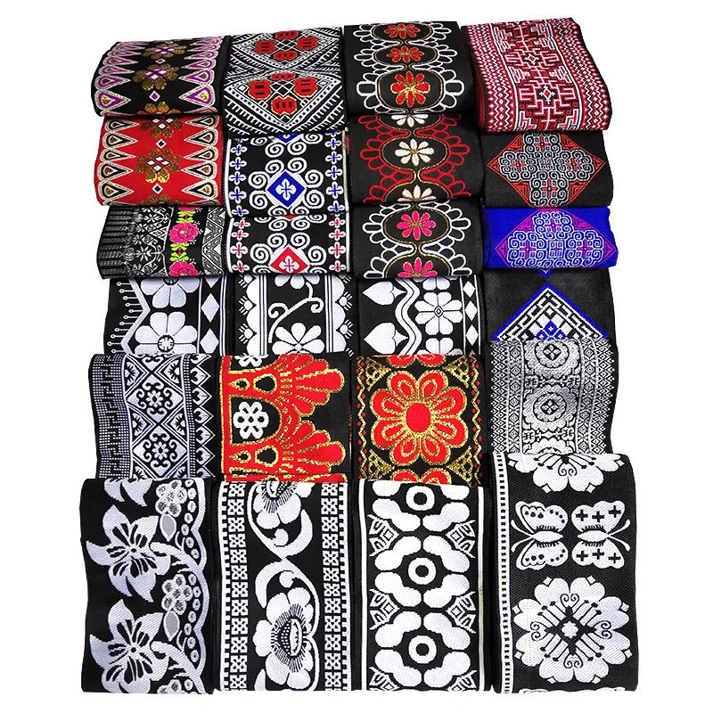 Embroidery Ethnic Jacquard Webbing Woven Tape Lace Ribbon Trim Width 10cm Tribal Boho DIY Garment Bag Accessories