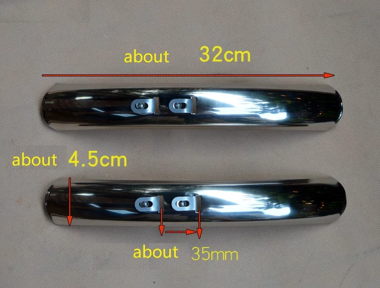 Retro Bike Fender Stainless Steel Mudguard 24/26 Inch 700C City Bicycle Fenders Silver 1Pair
