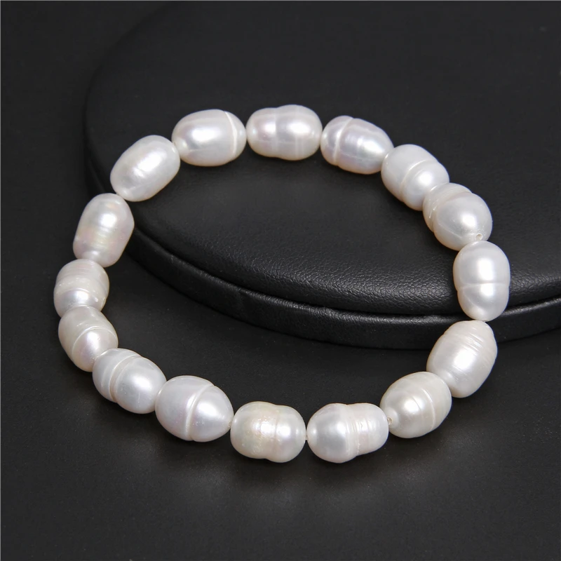 Natural Freshwater Pearl Bracelets Elegant Baroque Pearls Beaded Bracelet for Women Men Elastic Chain Fine Jewelry Wedding Gifts