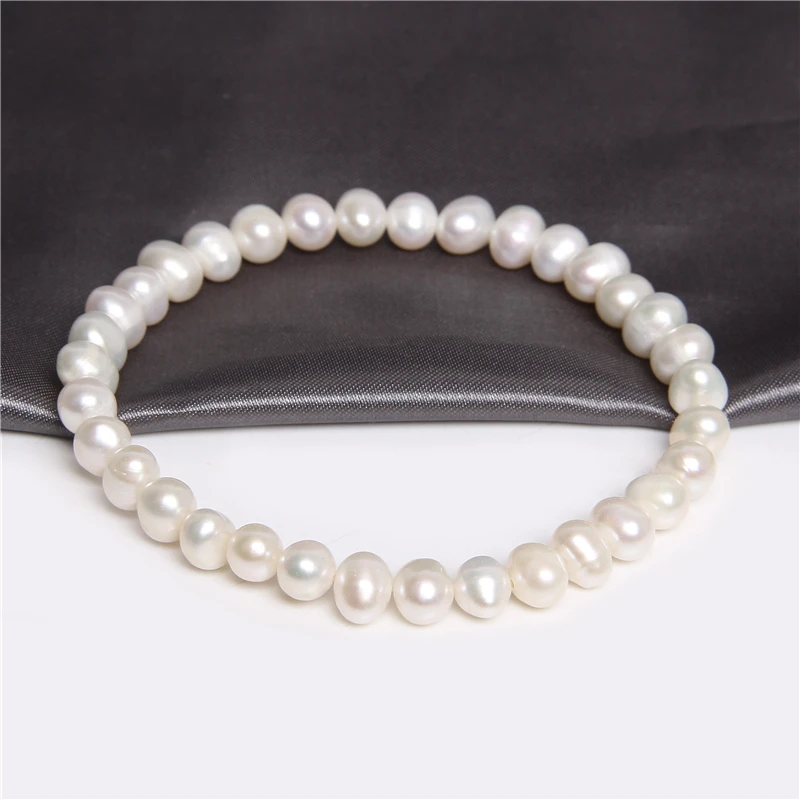 Natural Freshwater Pearl Bracelets Elegant Baroque Pearls Beaded Bracelet for Women Men Elastic Chain Fine Jewelry Wedding Gifts