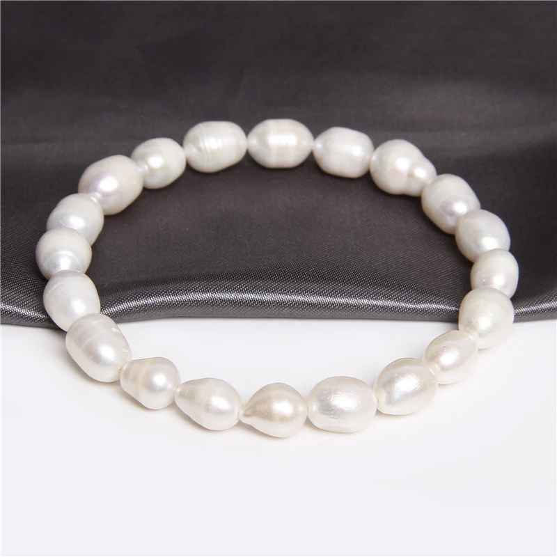 Natural Freshwater Pearl Bracelets Elegant Baroque Pearls Beaded Bracelet for Women Men Elastic Chain Fine Jewelry Wedding Gifts