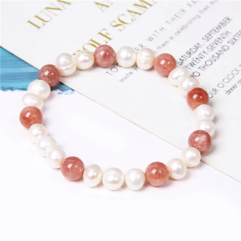 Natural Freshwater Pearl Bracelets Elegant Baroque Pearls Beaded Bracelet for Women Men Elastic Chain Fine Jewelry Wedding Gifts
