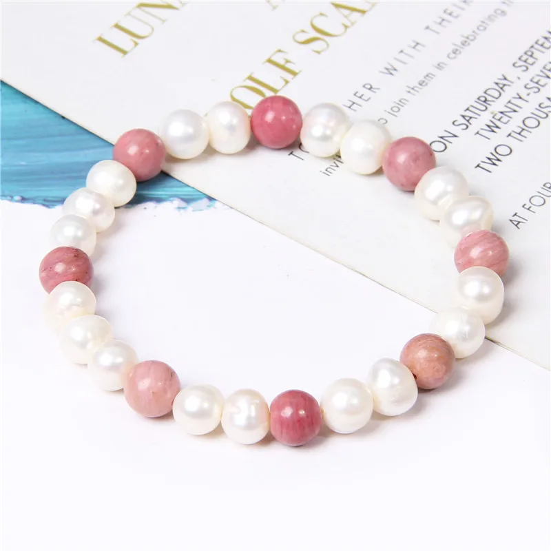 Natural Freshwater Pearl Bracelets Elegant Baroque Pearls Beaded Bracelet for Women Men Elastic Chain Fine Jewelry Wedding Gifts