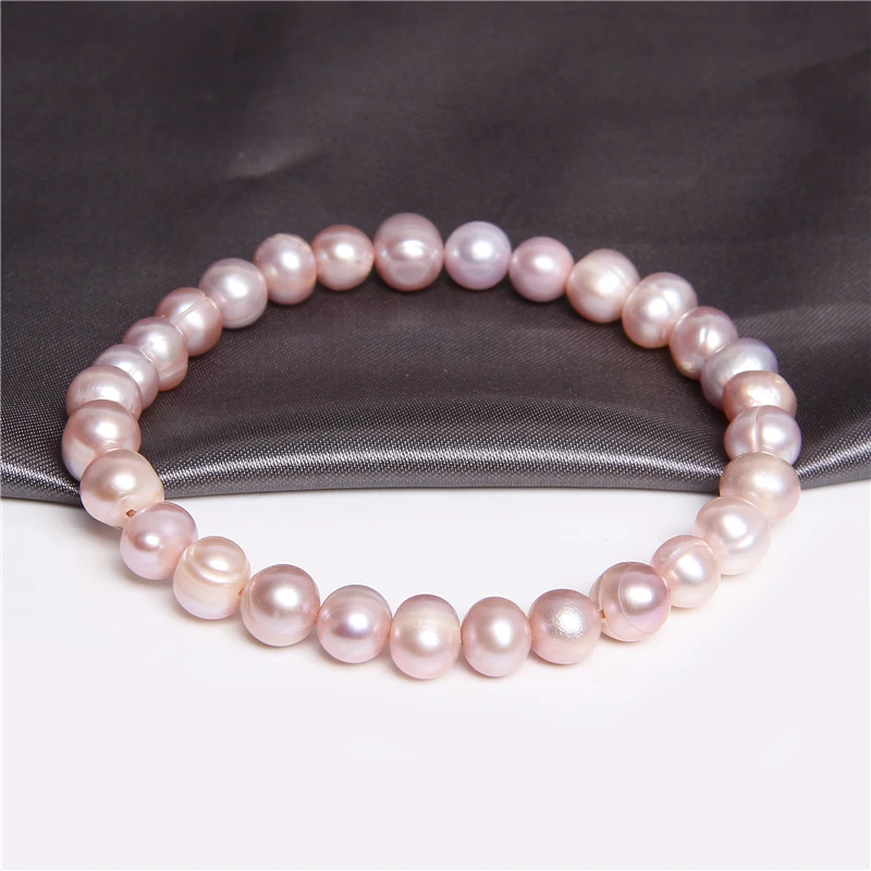 Natural Freshwater Pearl Bracelets Elegant Baroque Pearls Beaded Bracelet for Women Men Elastic Chain Fine Jewelry Wedding Gifts