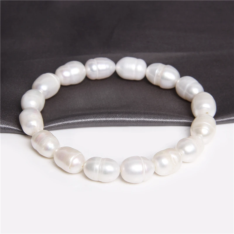 Natural Freshwater Pearl Bracelets Elegant Baroque Pearls Beaded Bracelet for Women Men Elastic Chain Fine Jewelry Wedding Gifts