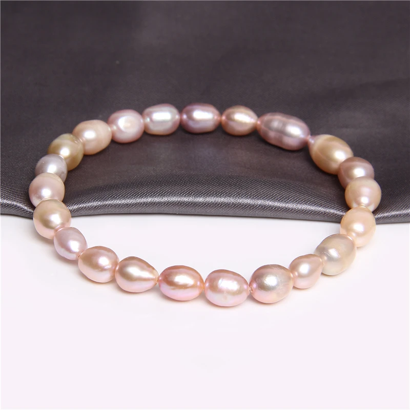 Natural Freshwater Pearl Bracelets Elegant Baroque Pearls Beaded Bracelet for Women Men Elastic Chain Fine Jewelry Wedding Gifts