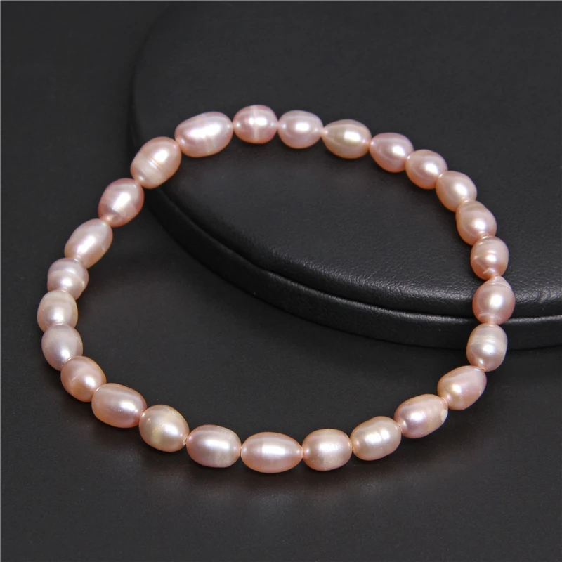 Natural Freshwater Pearl Bracelets Elegant Baroque Pearls Beaded Bracelet for Women Men Elastic Chain Fine Jewelry Wedding Gifts