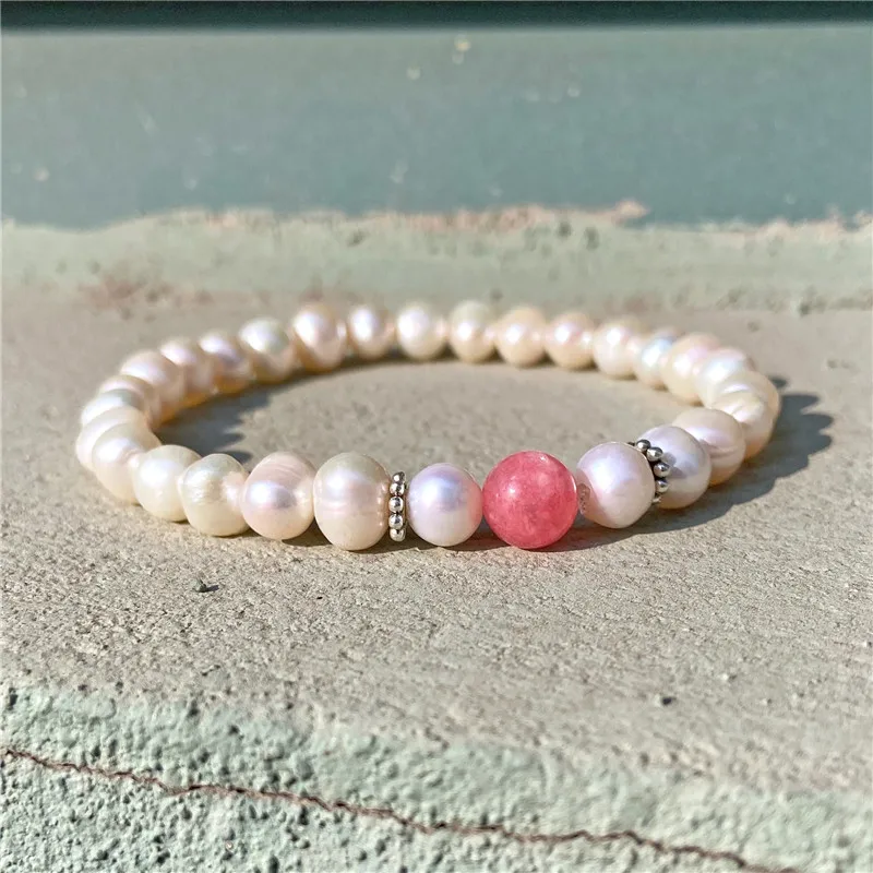 Natural Freshwater Pearl Bracelets Elegant Baroque Pearls Beaded Bracelet for Women Men Elastic Chain Fine Jewelry Wedding Gifts