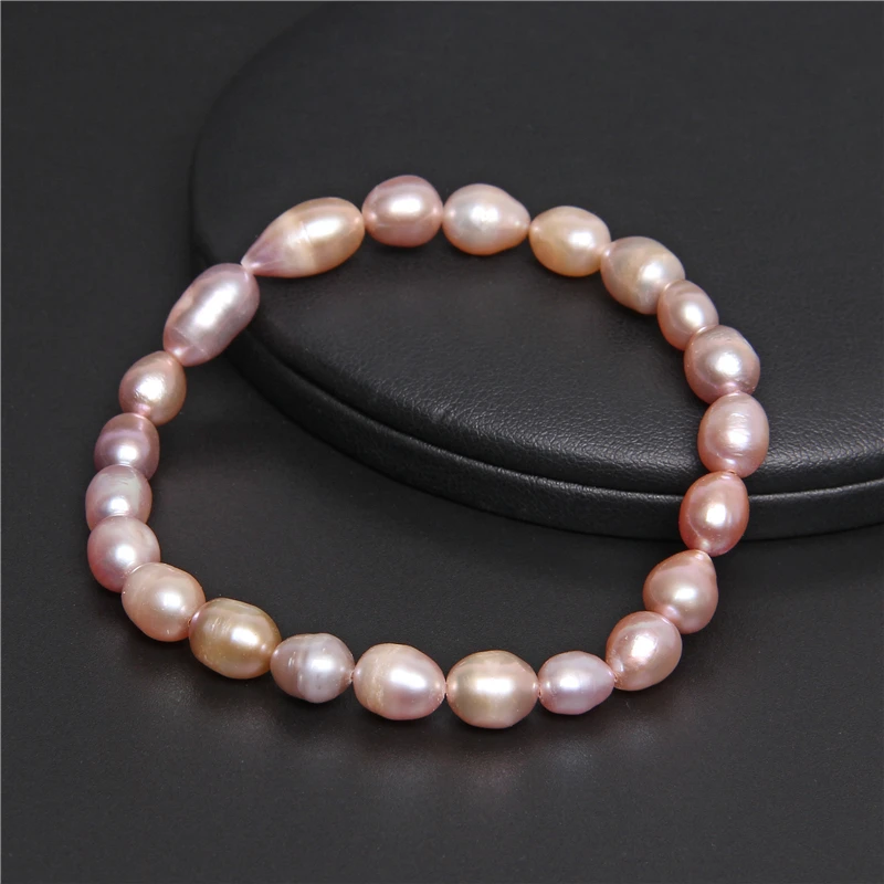 Natural Freshwater Pearl Bracelets Elegant Baroque Pearls Beaded Bracelet for Women Men Elastic Chain Fine Jewelry Wedding Gifts