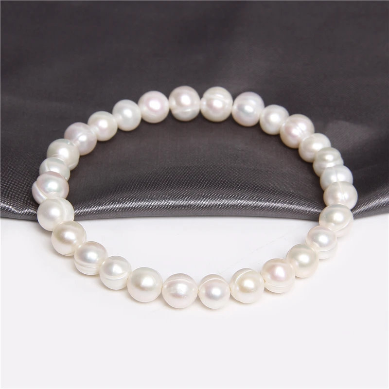 Natural Freshwater Pearl Bracelets Elegant Baroque Pearls Beaded Bracelet for Women Men Elastic Chain Fine Jewelry Wedding Gifts