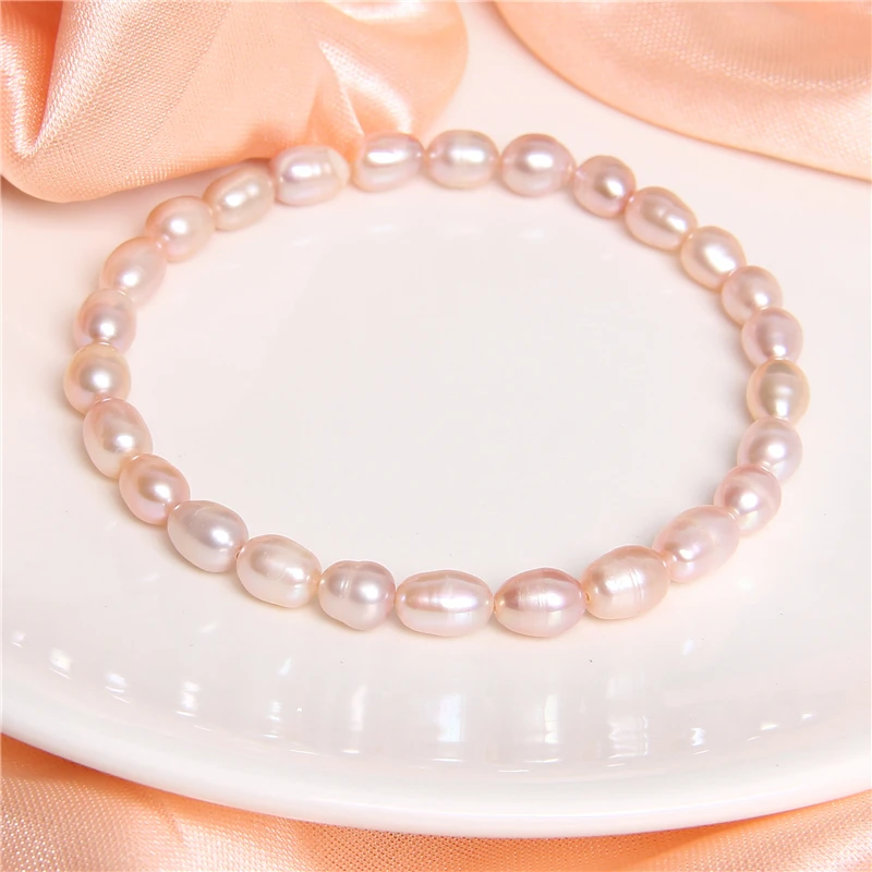 Natural Freshwater Pearl Bracelets Elegant Baroque Pearls Beaded Bracelet for Women Men Elastic Chain Fine Jewelry Wedding Gifts