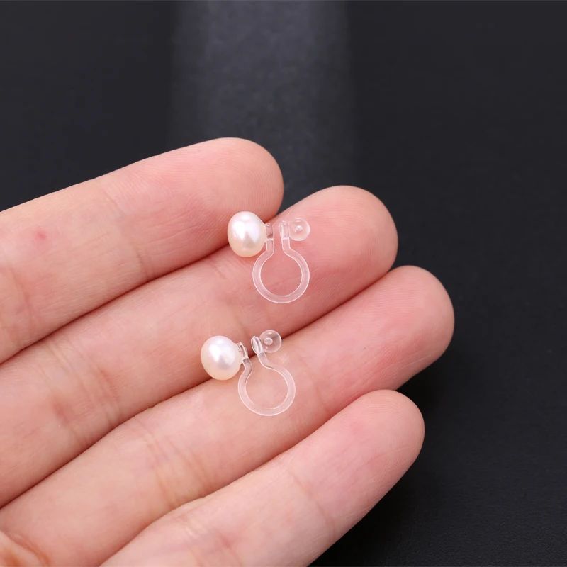 1 Pair Pearl Ear Clip Female New Painless Plastic Resin Korean Ear Clip No Hole High-Quality Ear Clip Female Summer Design Sense