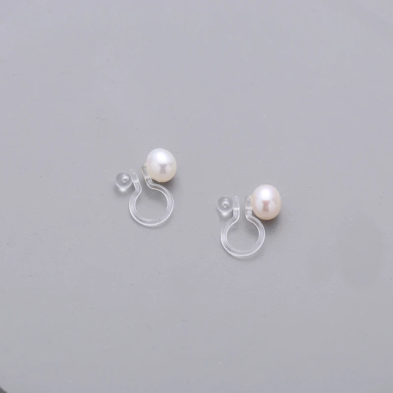1 Pair Pearl Ear Clip Female New Painless Plastic Resin Korean Ear Clip No Hole High-Quality Ear Clip Female Summer Design Sense