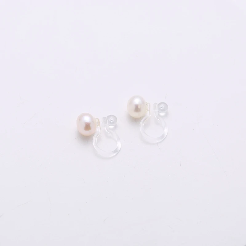 1 Pair Pearl Ear Clip Female New Painless Plastic Resin Korean Ear Clip No Hole High-Quality Ear Clip Female Summer Design Sense