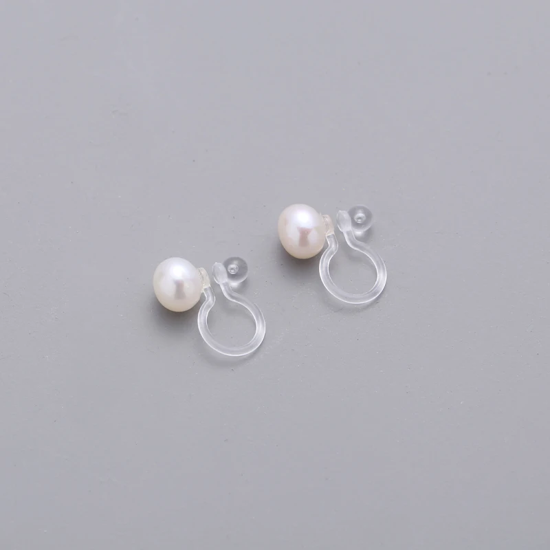 1 Pair Pearl Ear Clip Female New Painless Plastic Resin Korean Ear Clip No Hole High-Quality Ear Clip Female Summer Design Sense