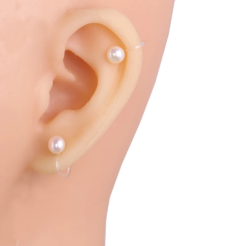 1 Pair Pearl Ear Clip Female New Painless Plastic Resin Korean Ear Clip No Hole High-Quality Ear Clip Female Summer Design Sense