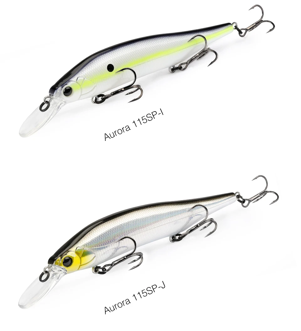 TSURINOYA 115SP Suspending Minnow Jerkbait AURORA 115mm 17.2g Artificial Weight System Hard Baits Long Casting Wobbler