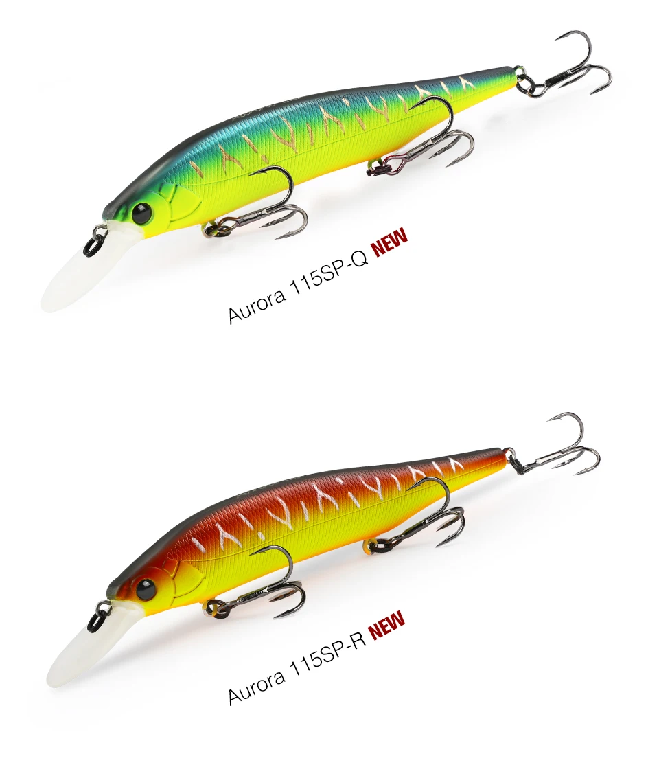 TSURINOYA 115SP Suspending Minnow Jerkbait AURORA 115mm 17.2g Artificial Weight System Hard Baits Long Casting Wobbler