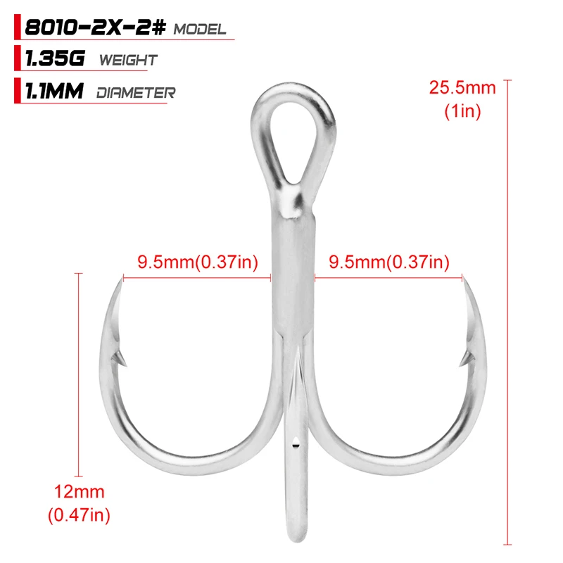 PROBEROS 10Pcs/lot Saltwater Fishing Hooks Treble Hooks 1#-2#-4#-6#-8#-10#-12#-14#-1/0#-2/0#-3/0# High-Carbon Steel Fishhooks