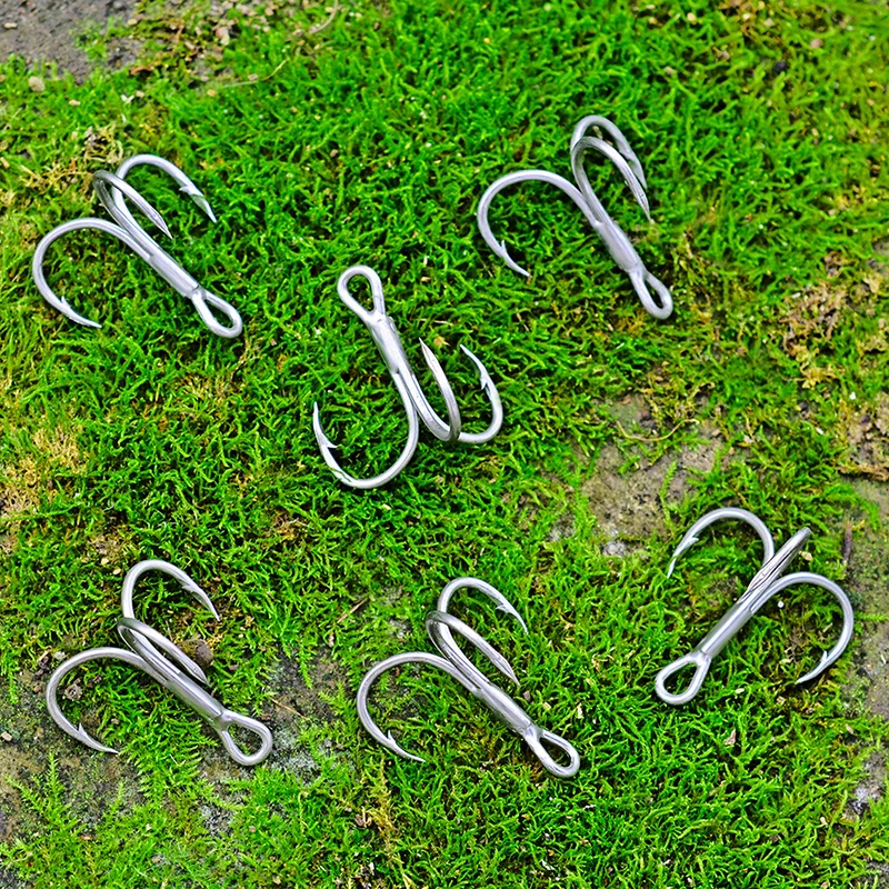 PROBEROS 10Pcs/lot Saltwater Fishing Hooks Treble Hooks 1#-2#-4#-6#-8#-10#-12#-14#-1/0#-2/0#-3/0# High-Carbon Steel Fishhooks
