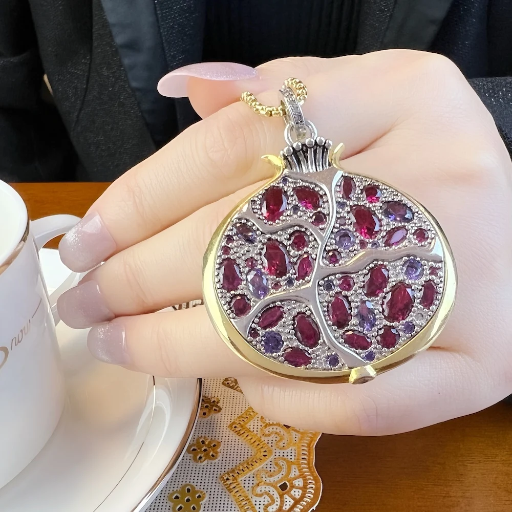 Chain Necklace Pomegranate,Summer Brand New Fine Jewelry Europe 925 Sterling Silver Gift For Women