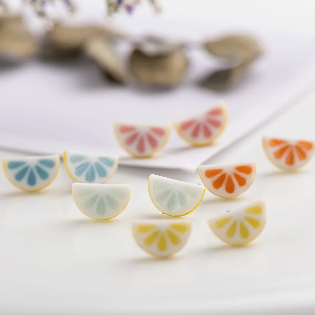 Quarter watermelon cute cartoon fruit Ceramic Earrings Fashion Gift Ear Studs Jewelry Wholesale For Women Girl #LY536