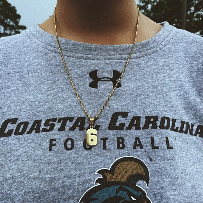 Custom Basketball Baseball Numeral Necklaces For Men Women Personalized Stainless Steel Jewelry Sportsmanship Gift For Boyfriend