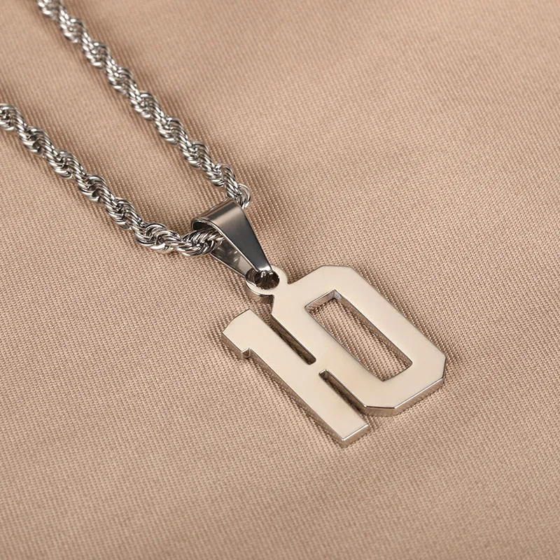 Custom Basketball Baseball Numeral Necklaces For Men Women Personalized Stainless Steel Jewelry Sportsmanship Gift For Boyfriend