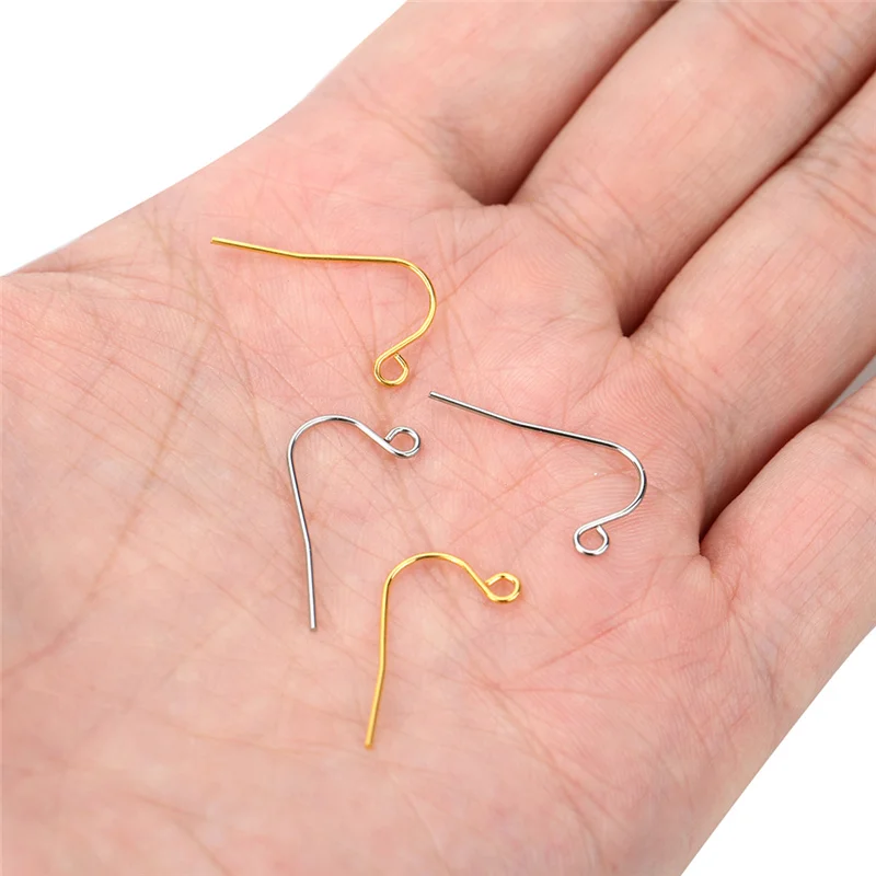 50pcs Hypoallergenic Stainless Steel Earrings Hooks Nickel Free Anti Allergy Earring Clasp Wire For Diy Jewelry Findings Making