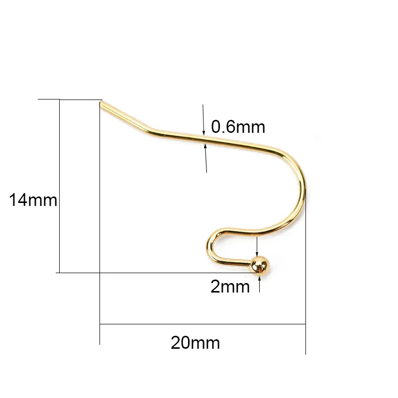 50pcs Hypoallergenic Stainless Steel Earrings Hooks Nickel Free Anti Allergy Earring Clasp Wire For Diy Jewelry Findings Making