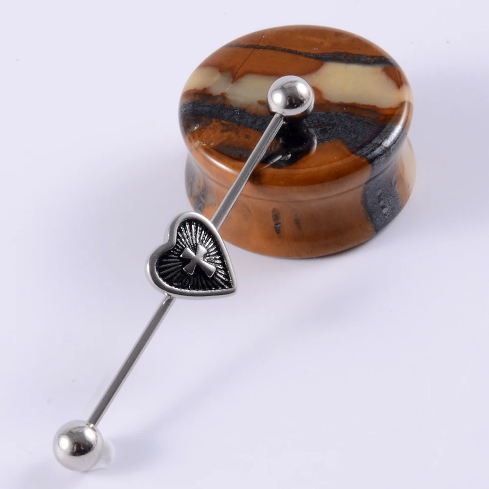 1PC Surgical Steel Industrial Barbell Ring Women Men Snake Straight Cartilage Earring Helix Unisex Ear Body Piercing Jewelry 14G